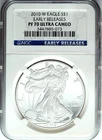 2010 W NGC Proof 70 UCAM American Silver Eagle ☆☆ Early Release Label 073