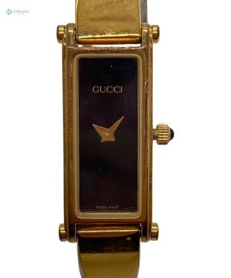 GUCCI 1500 Unisex Gold Tone Rectangular Bracelet Watch