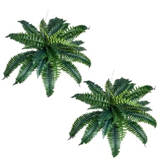 Uimoso Pack of 2 33" Artificial Boston Fern Bush Plant Green Plant Home Decor