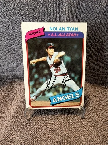 1980 Topps NOLAN RYAN Card #580 HOF vtg California Angels Team Auto 80s