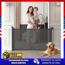 Aomloge Retractable Baby Gate, Baby Gate for Stairs Auto-Lock, Dog Gates for Doo