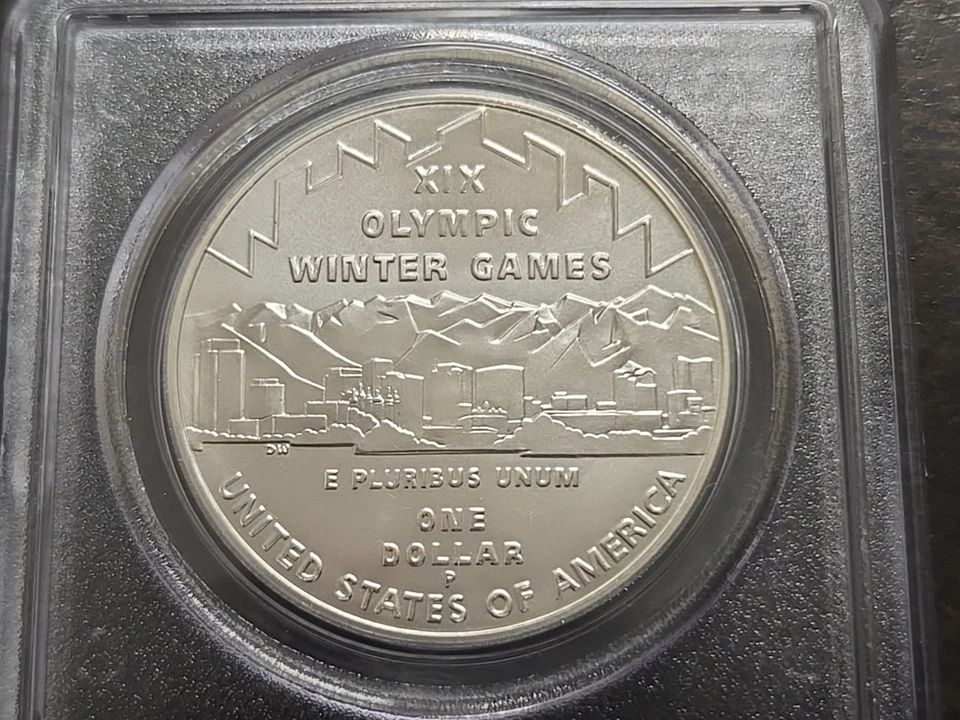 2002 P Salt Lake City Olympics Commemorative Silver Dollar PCGS MS69 MS 69 - Image 3 of 4