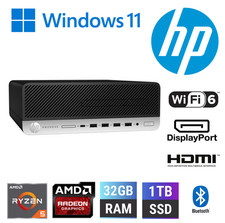 HP PC Windows 11 SFF Desktop WiFi Ryzen 5 ( i7 7th ) up to 32GB 1TB SSD R7 2GB