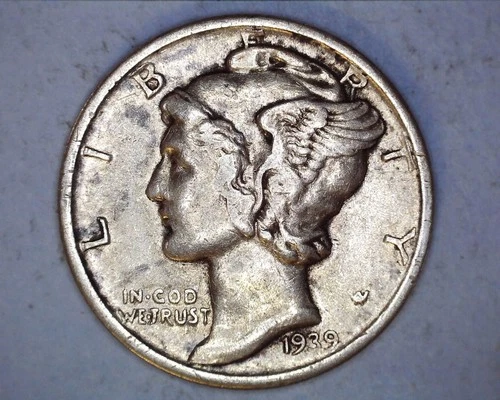 1939-D Mercury Head Silver Dime VF **122-6A