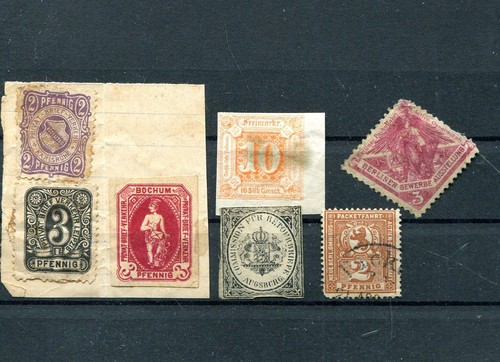 Deutsche Reich Privatpostmarken (*) + gest. 7 Stk., Augsburg, Bochum uvm.