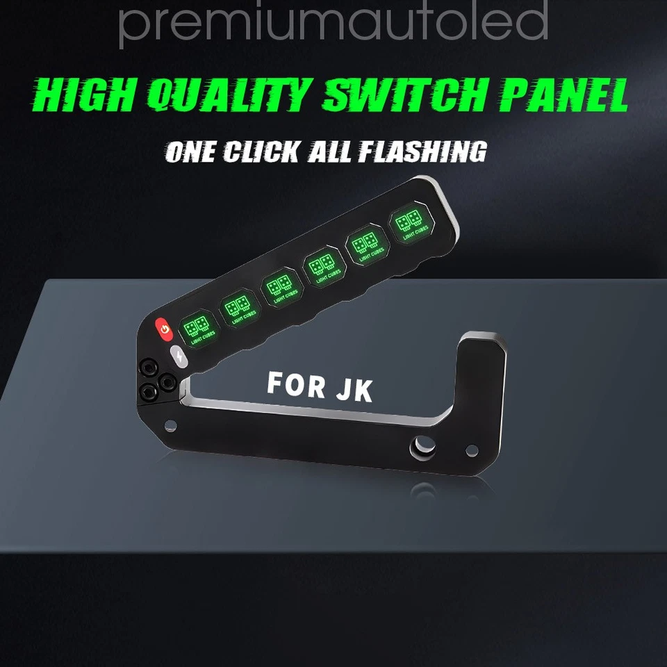 Ajuste para Jeep Wrangler JK JKU 2007-2018 mango de agarre pilar A panel de interruptor de 6 velocidades Foto 2 de 4