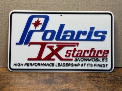 CUSTOM VINTAGE POLARIS STARFIRE SNOWMOBILE TRIBUTE 3D DISPLAY PLAQUE SIGN