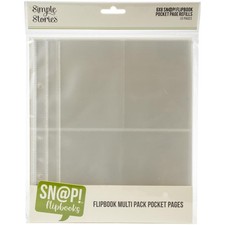 Simple Stories Sn p Snap Pocket Page Refills for 6X8 Flipbooks 10/Pkg 4 Sizes