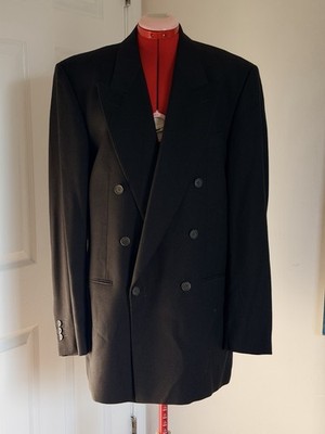 Vintage 90s Yves Saint Laurent YSL Wool Double-Breasted Blazer XL