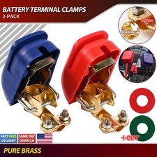2PCS Car Battery Terminal Connectors Quick Release Disconnect Negative Positive