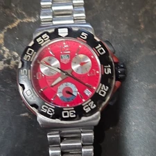 TAG Heuer Formula 1 Men's Chronograph Red Dial 200m Stainless Steel Watch