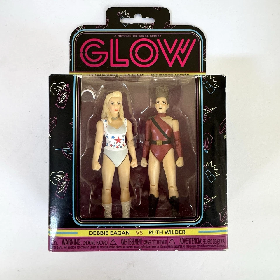 NUEVO EN CAJA GLOW Debbie Eagan vs Ruth Wilder 3,75” Figura de juguete de acción coleccionable Paquete de 2 Foto 2 de 4