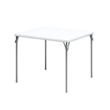Mainstays 34inch Straight Top Folding Table, Card Table, White