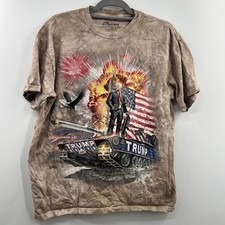 The Mountain by Jason Heuser Donald Trump T-Shirt MAGA size Large tan tie dye
