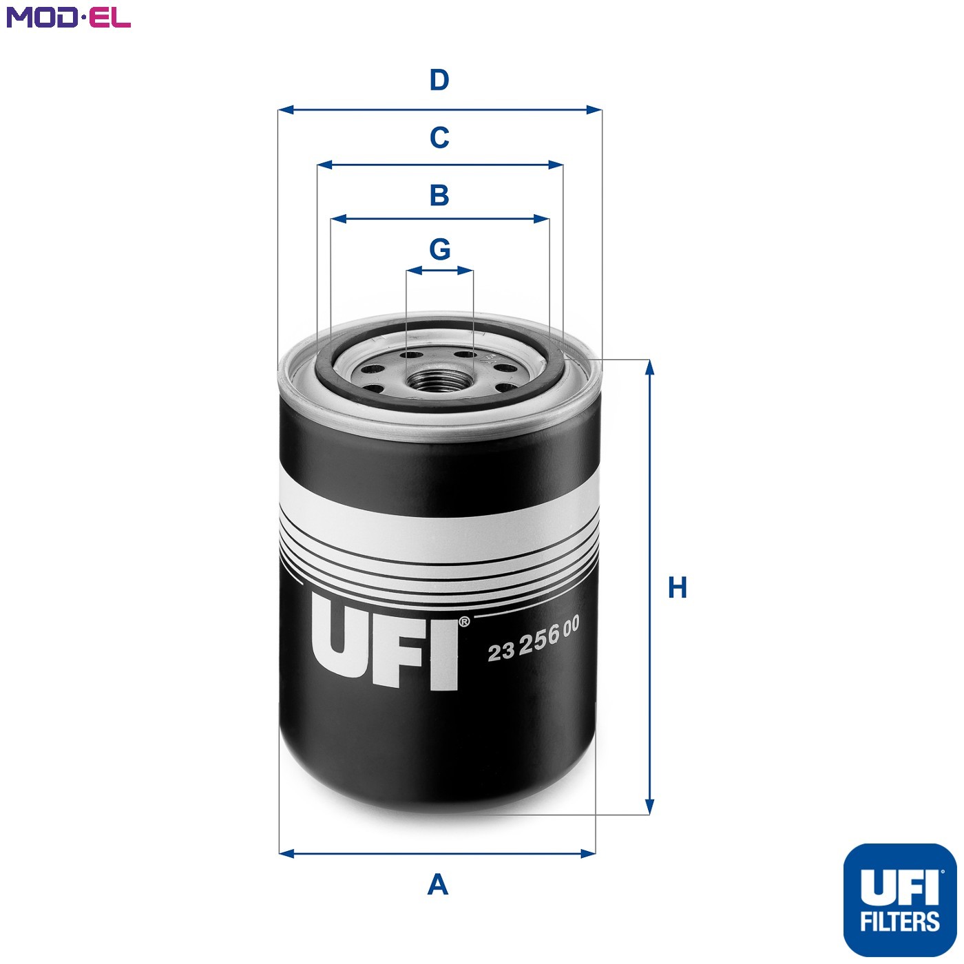 Oil filter Spin-on Filter 23.256.00 UFI for NISSAN FORD CARBODIES LTI - Image 3