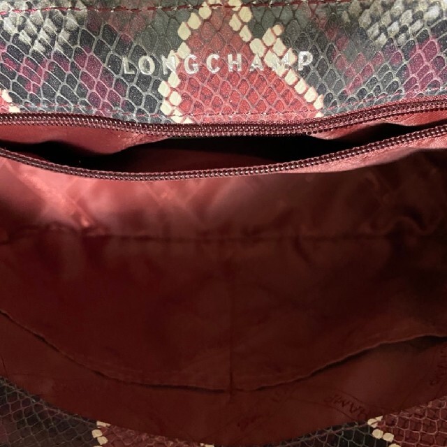 Longchamp Python Pattern Amazone Shoulder Bag Red… - image 6