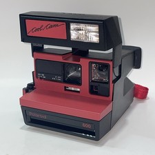 Polaroid Cool Cam 600 Instant Film Camera Red  Black With Strap Untested