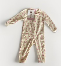 Purekids Girls Cream Fleece Floral Zip Sleepsuit 3-4 Years