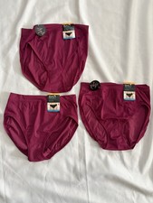 NEW Bali One Smooth U Hi-Cut Panties 3 Pair Women s Size Large Burgundy DFMEHC