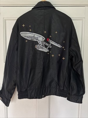Star Trek 30 Jahre schwarze Lederjacke Official Paramount Größe L Large