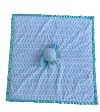 Cloud Island Mint Green Elephant Plush Satin Large Baby Security Blanket Chevron