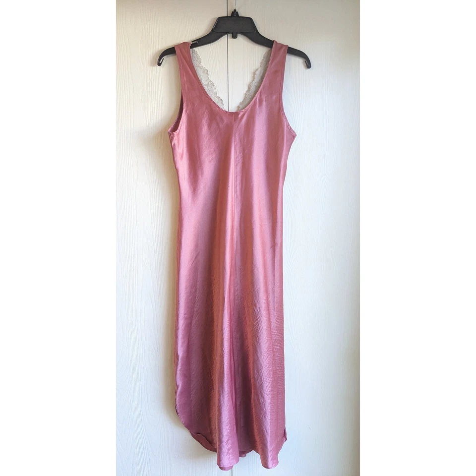 Camisón vintage Cato para mujer rosa y blanco floral de encaje con cuello en V sin mangas talla M Foto 2 de 3