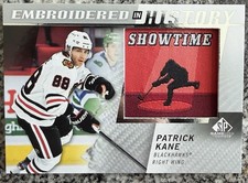 2021-22 SP GAME USED EMBROIDERED IN HISTORY SHOWTIME PATRICK KANE CHICAGO