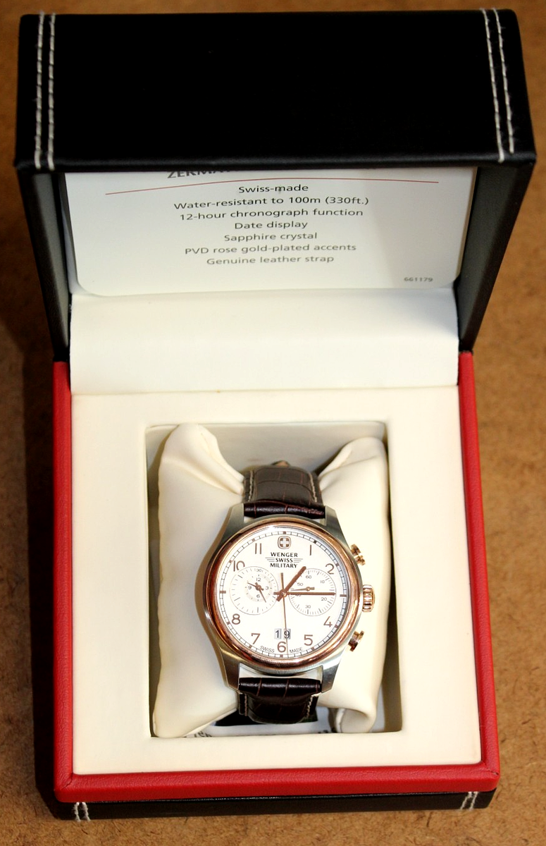 Wenger Swiss Military SS Rose Gold Men's Zermatt Chronograph Watch