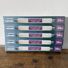 5 Pack Of Crompton Lamps S15 30W Opal Double Ended Tubular Lamp Bulbs 221mm New