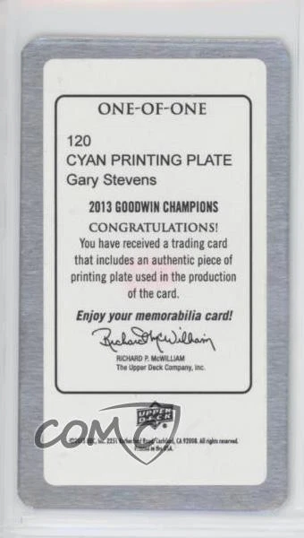Mini placa de impresión Goodwin Champions 2013 Upper Deck cian 1/1 Gary Stevens qf8 Foto 2 de 3