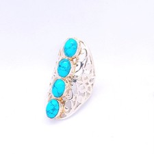 925 Sterling Silver Swiss Blue Topaz Gemstone Jewelry Ring All size US