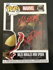 Funko Pop Marvel Signed Miles Morales Iron Spider 1448 Auto Nadji Jeter OC COA .