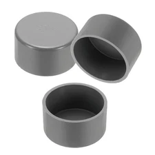 3 Pack 2.5" Diameter PVC Pipe End Cover Cap Fittings for Furniture Garden, Grey