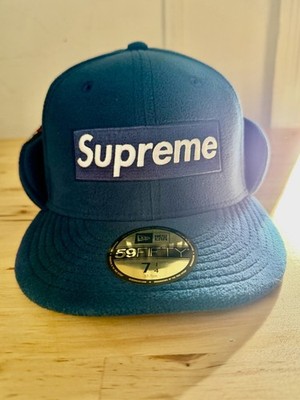 Supreme New Era 59FIFTY Polartec Ear Flap Fitted Cap Hat Blue 7 1