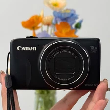 Canon Powershot SX600 HS Black 16.0MP 18x zoom Digital English Camera W/ Charger