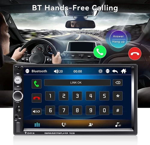 7" Double 2 DIN Car MP5 Player Bluetooth Touch Screen Stereo Radio With Camera - Imagen 3 de 11