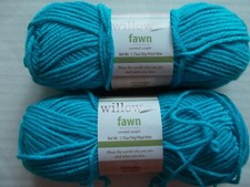 Willow Yarns Fawn bamboo blend yarn, Baby Blues, lot of 2 99 yds each 