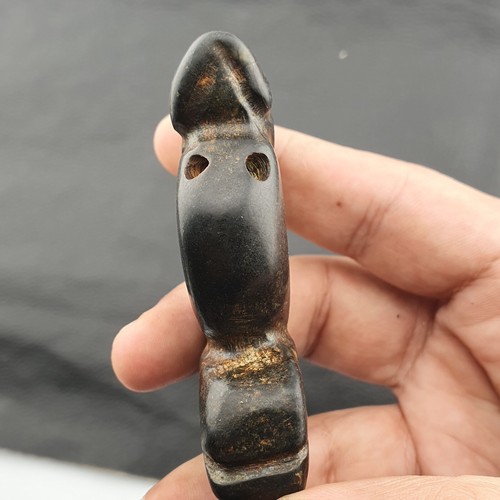 Antique Stone jade Beautiful Animal carving Black Magnetic stone Amulet Bead - Picture 15 of 20