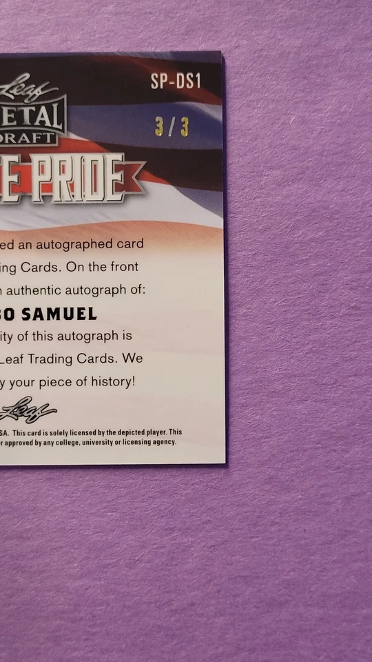 👀🔥2019 DEEBO SAMUEL 3/3 LEAF METAL DRAFT STATE PRIDE ORANGE SSP AUTO GEM - Image 4 of 4