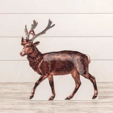 Ragon House 20" Walking Buck Deer Reindeer in Snow Christmas Dummy Board Sign
