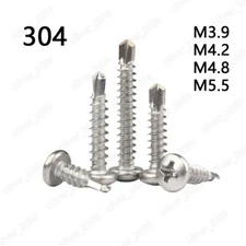304 Stainless Steel Phillips Pan Head Self-Drilling Screws M3.9 M4.2 M4.8 M5.5