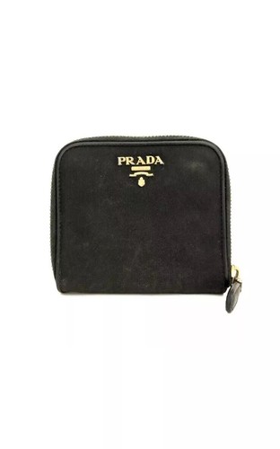 PRADA Logo Nylon Bifold Wallet Purse Black/4BA0240