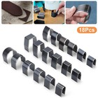 18pcs Strap Belt Special Shape End Punch Cutter Diy Leather Corner Cutting Tool