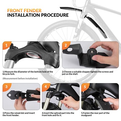 Fahrrad Schutzblech Set Vorne & Hinten PP Kunststoff 26-29 Zoll 700C  Rennrad Spritzschutz Fahrrad Schutzblech 26-29 Zoll