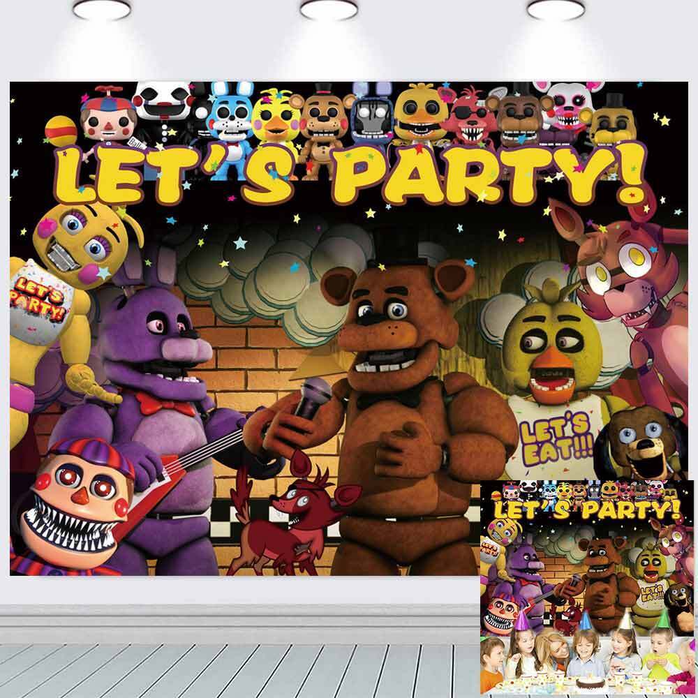 Fnaf Birthday Party Decoration Five Nights Freddy Backdrop