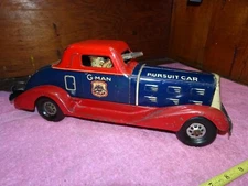 MARX WIND UP G-MAN PURSUIT CAR GANGSTER POLICE WYANDOTTE RARE!!! VINTAGE 1930s