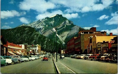 Banff Avenue Cascade Mountains Mts National Park Canadian Rockies Postcard