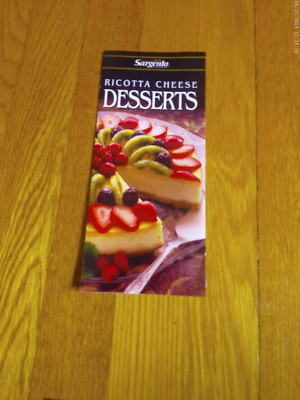Vintage Sargento Cheese Recipe Brochure Ricotta Desserts 1993 Tiramisu, Brownies