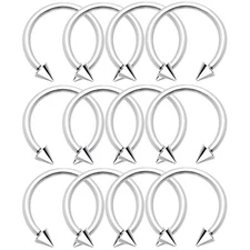 Horseshoe Piercing Barbell - 12-Pack - 12ga-3/4" 316L Steel - Ear, Lip, Nose