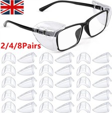 1-8Pair Clear Side Shields Universal Fit Flexible For Eye Glasses Safety Glasses